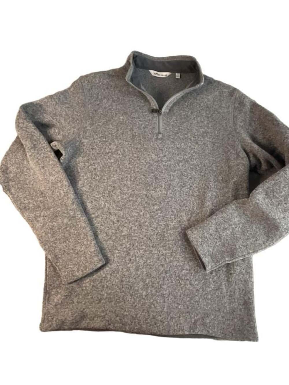 Peter Millar Gale MF22K60 Marled Gray 1/4-Zip Fleece Pullover Sweater